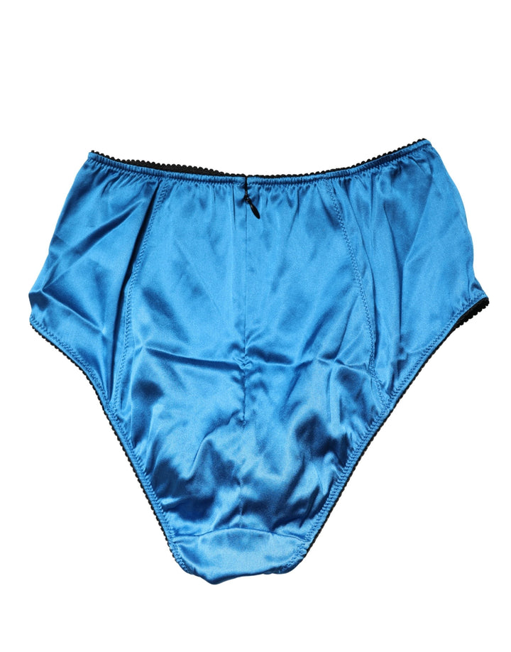 Women’s Dolce &amp; Gabbana Blue Silk Blend High Waist Girdle Panty Underwear
