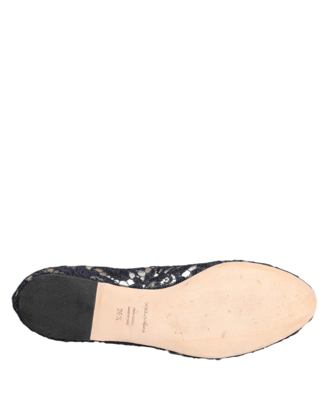Women’s Dolce &amp; Gabbana Blue Taormina Lace Crystals Flats Shoes