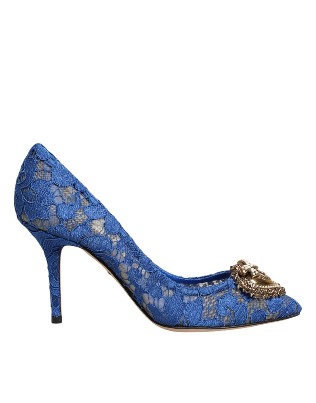 Women’s Dolce & Gabbana Blue Taormina Lace Devotion Pumps Shoes