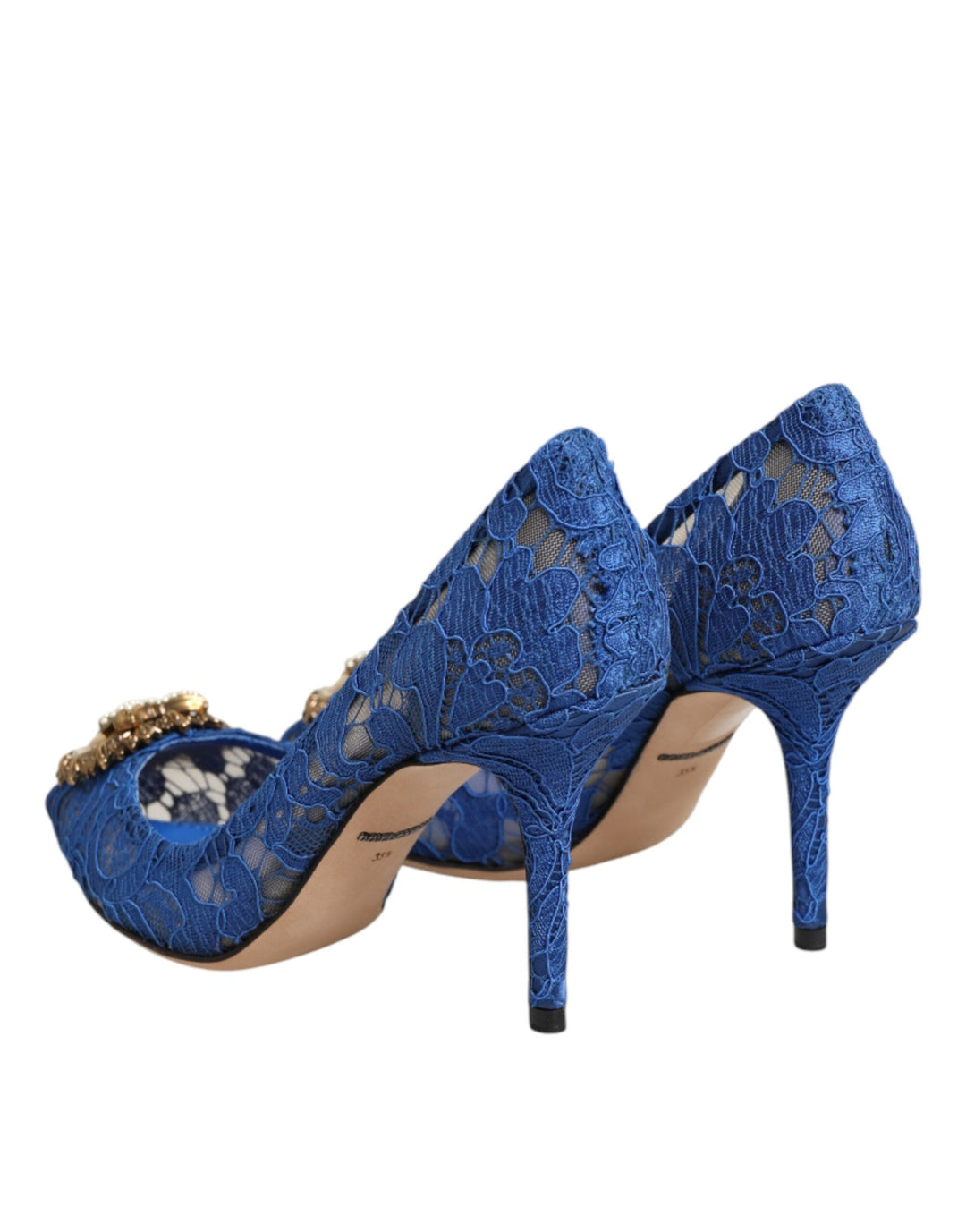 Women’s Dolce &amp; Gabbana Blue Taormina Lace Devotion Pumps Shoes