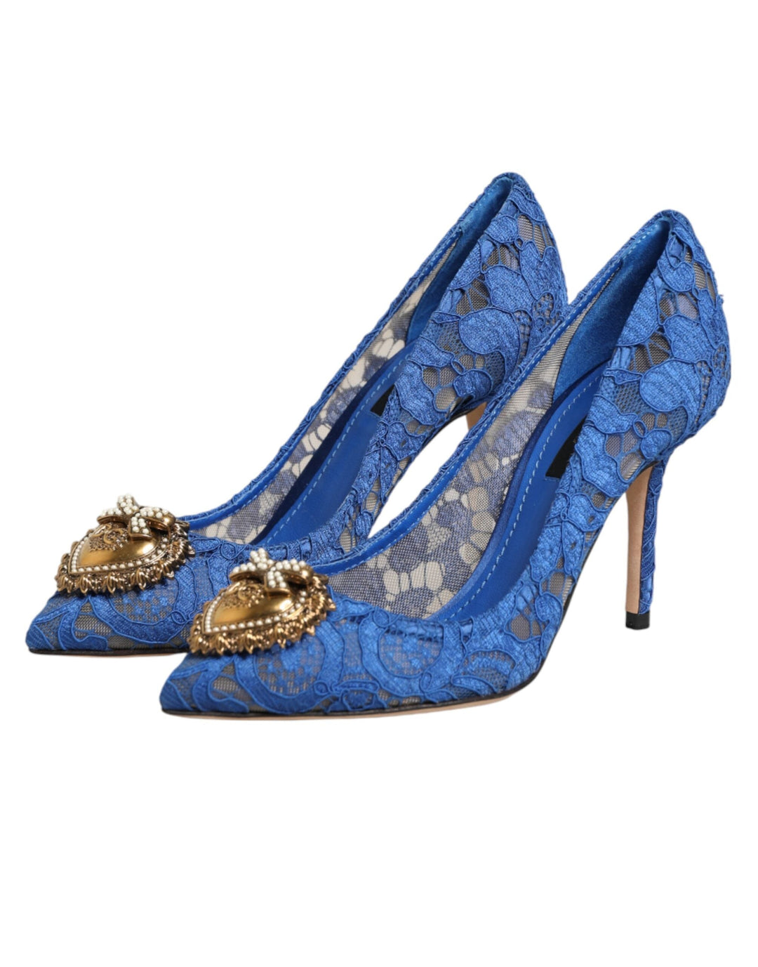 Women’s Dolce &amp; Gabbana Blue Taormina Lace Devotion Pumps Shoes
