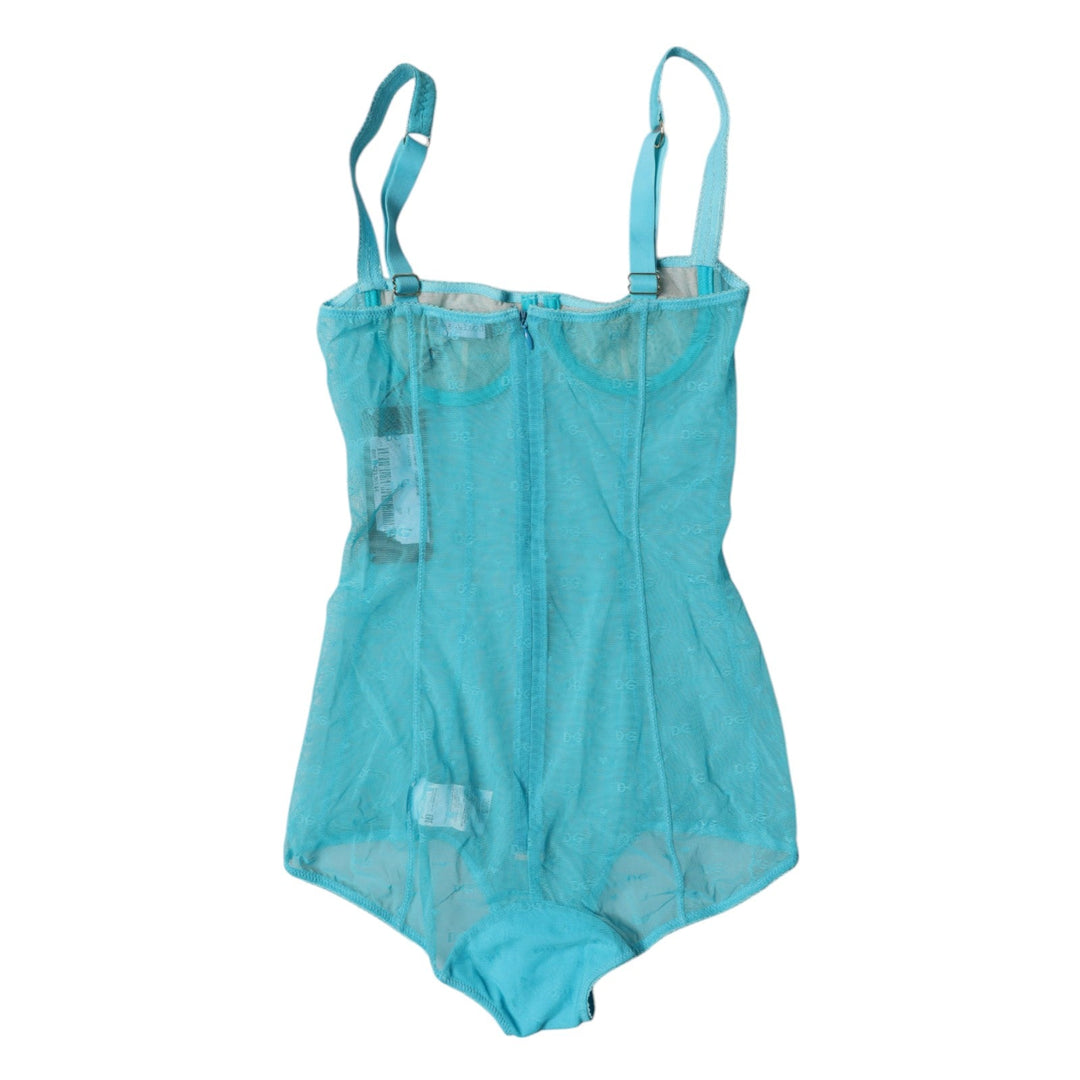 Women’s Dolce &amp; Gabbana Blue Tulle Balconette Bra Bodysuit Underwear
