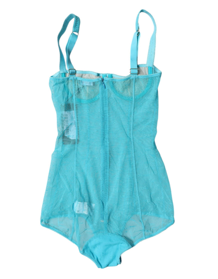 Women’s Dolce &amp; Gabbana Blue Tulle Balconette Bra Bodysuit Underwear