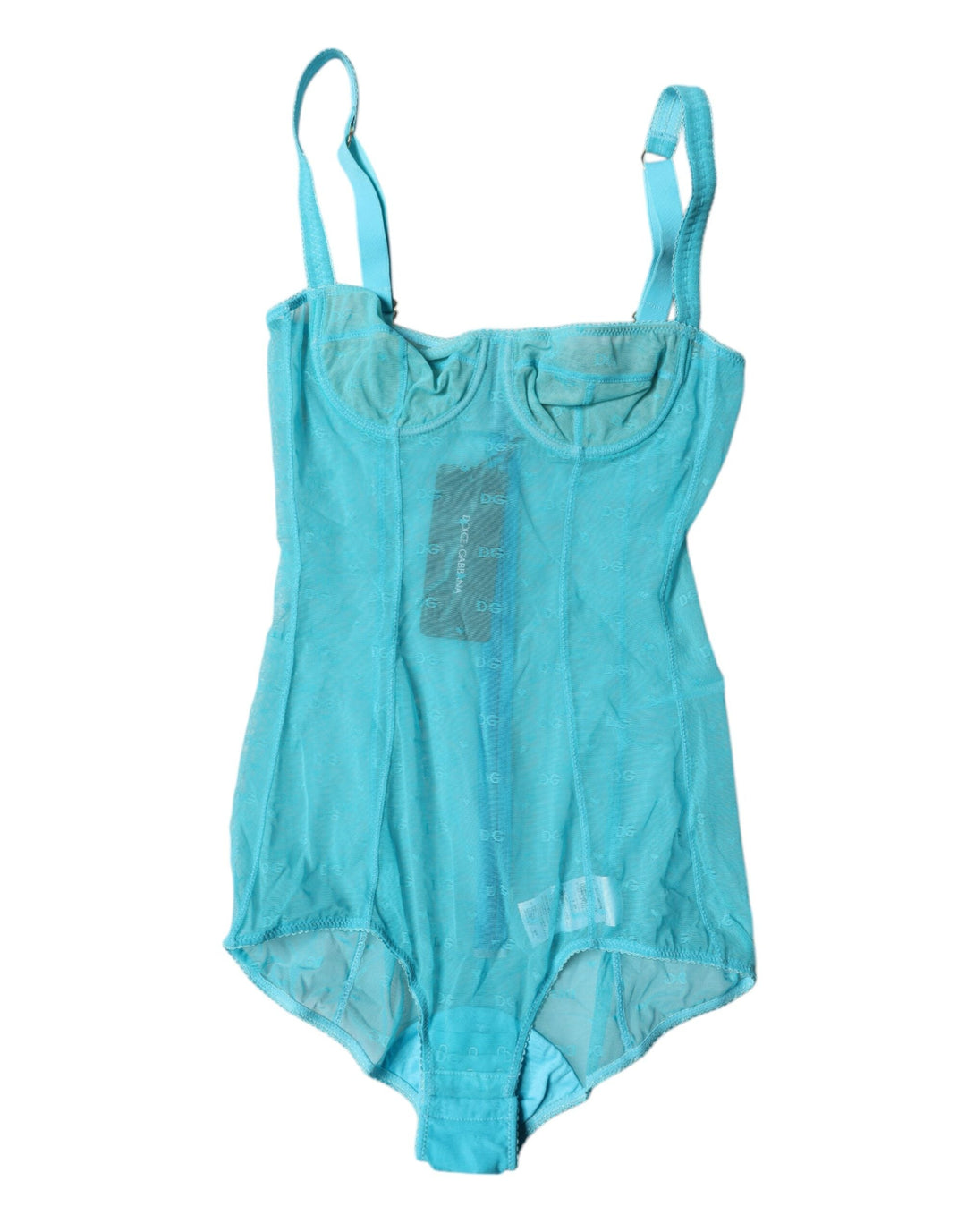 Women’s Dolce &amp; Gabbana Blue Tulle Balconette Bra Bodysuit Underwear