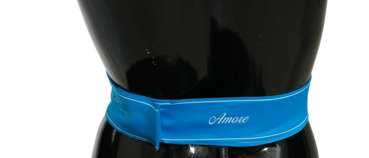 Women’s Dolce &amp; Gabbana Blue Waist Ribbon Wide Bow Belt