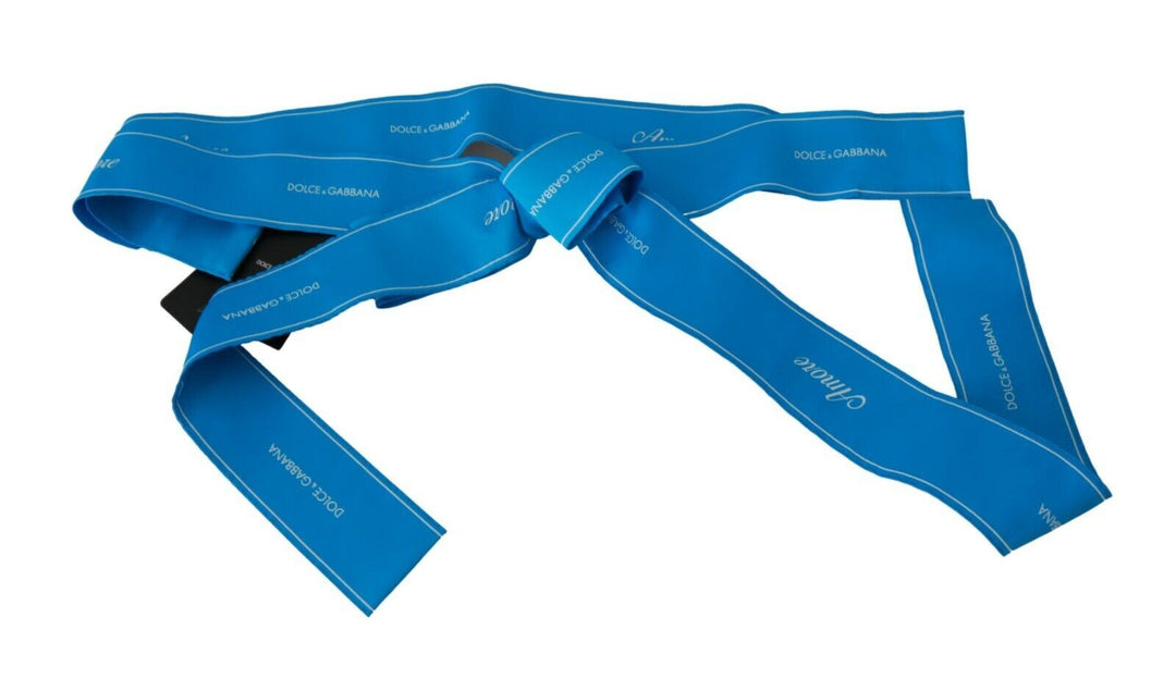 Women’s Dolce &amp; Gabbana Blue Waist Ribbon Wide Bow Belt