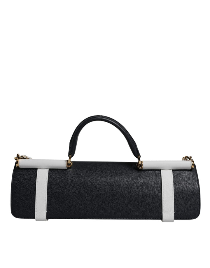 Women’s Dolce &amp; Gabbana Blue White Calfskin Leather Crossbody Shoulder Bag
