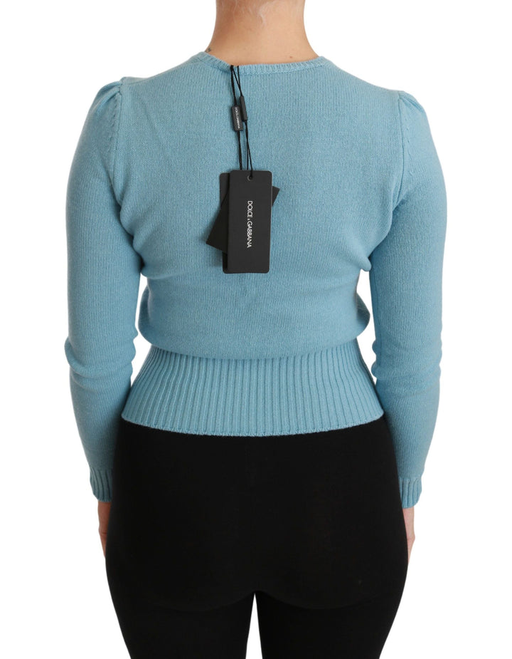 Women’s Dolce &amp; Gabbana Blue Wool Queen Heart Pullover Sweater