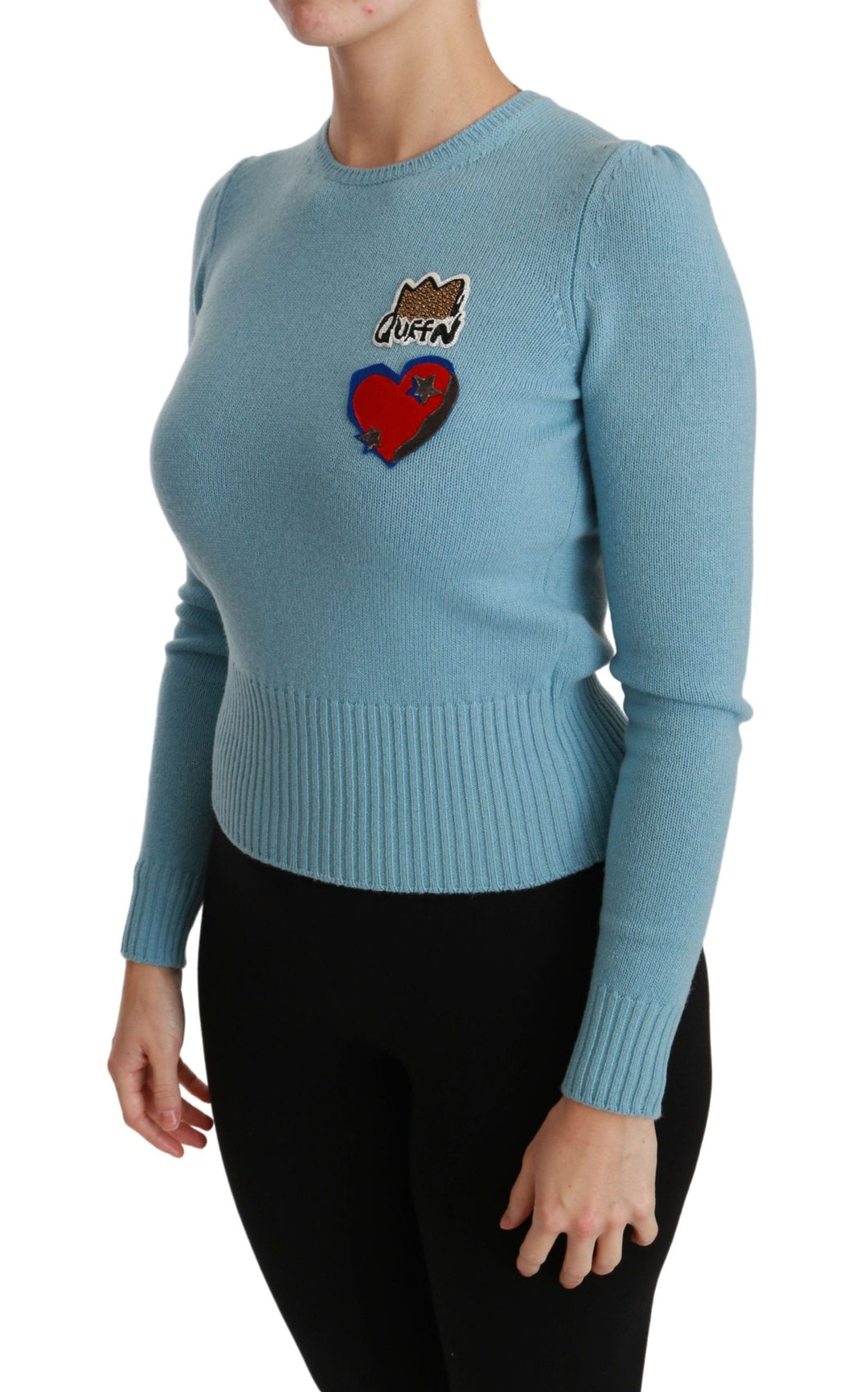 Women’s Dolce &amp; Gabbana Blue Wool Queen Heart Pullover Sweater