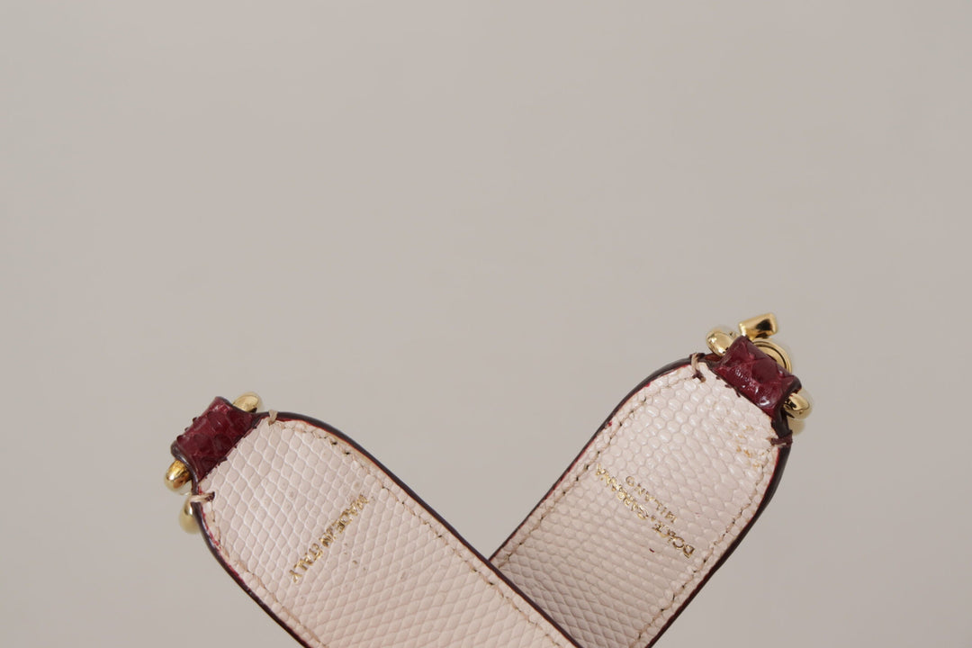 Women’s Dolce &amp; Gabbana Bordeaux Leather Crystals Bag Shoulder Strap