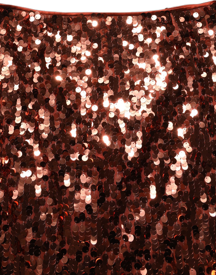 Women’s Dolce &amp; Gabbana Bronze Sequin Highwaist Pencilcut Midi Skirt