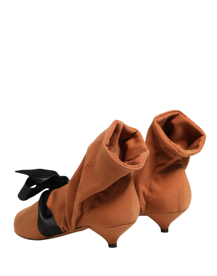 Women’s Dolce &amp; Gabbana Brown Black Suede Boots Shoes