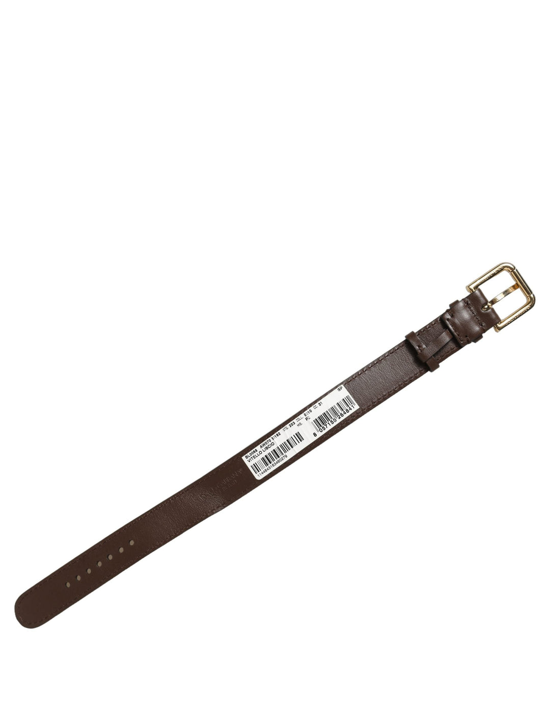 Women’s Dolce &amp; Gabbana Brown Calfskin Leather Gold Buckle Belt Strap Bracelet