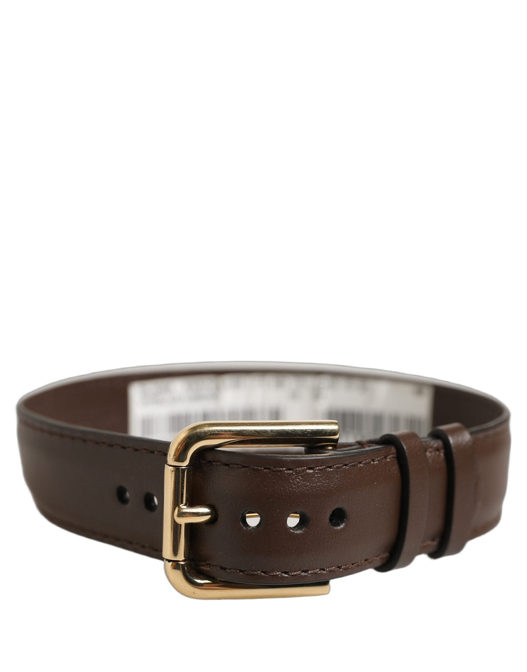 Women’s Dolce &amp; Gabbana Brown Calfskin Leather Gold Buckle Belt Strap Bracelet