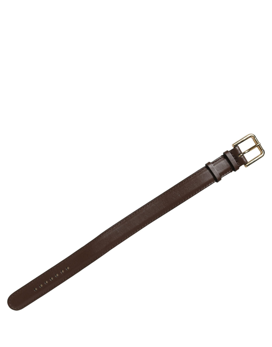 Women’s Dolce &amp; Gabbana Brown Calfskin Leather Gold Buckle Belt Strap Bracelet