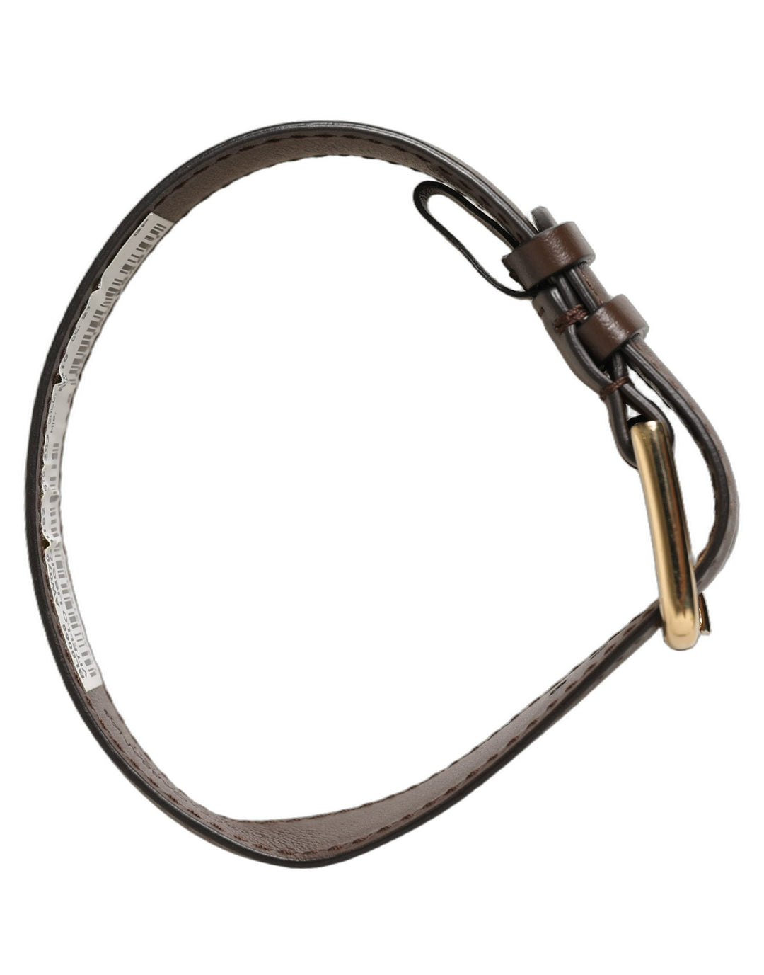 Women’s Dolce &amp; Gabbana Brown Calfskin Leather Gold Buckle Belt Strap Bracelet