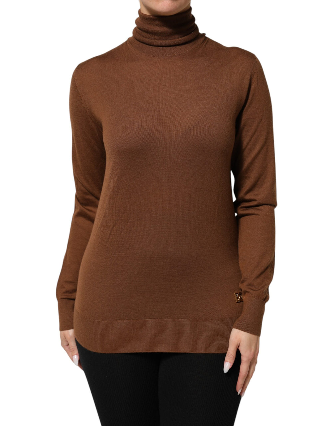 Women’s Dolce &amp; Gabbana Brown Cashmere Turtle Neck Pullover Sweater