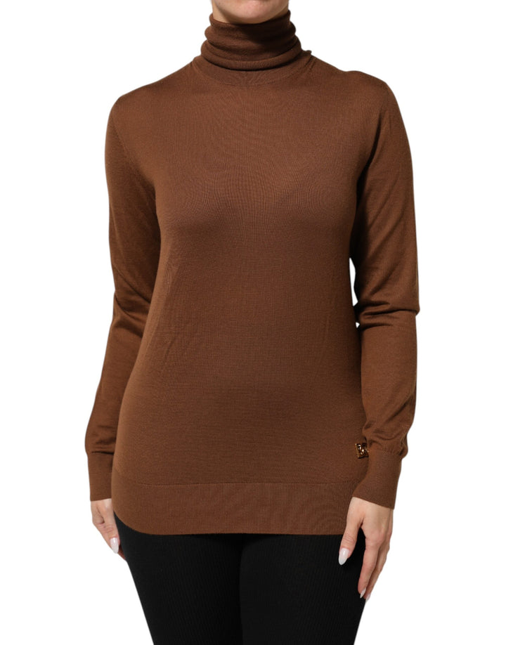 Women’s Dolce &amp; Gabbana Brown Cashmere Turtle Neck Pullover Sweater