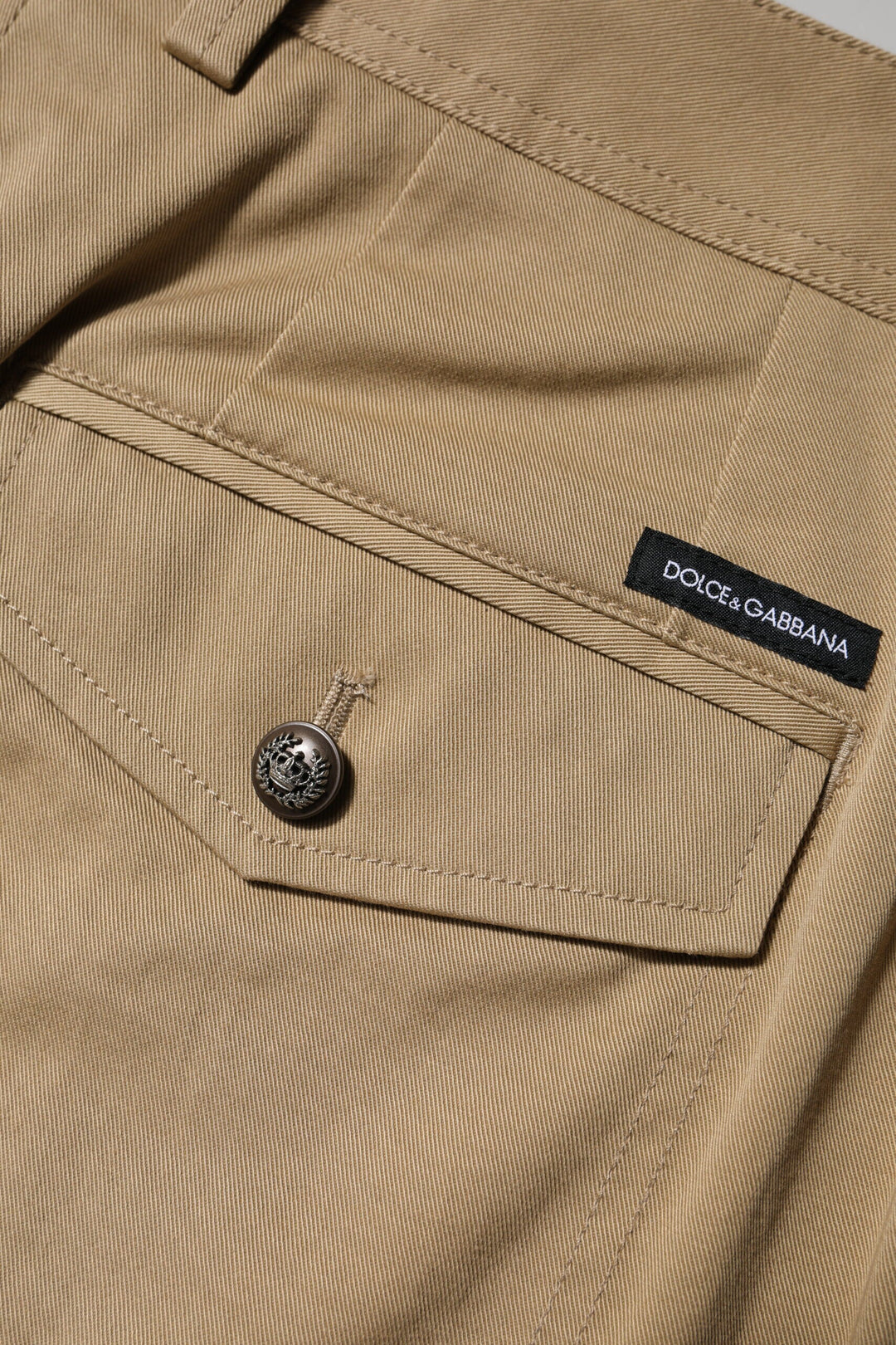 Dolce &amp; Gabbana Brown Cotton Cargo Tapered Pants