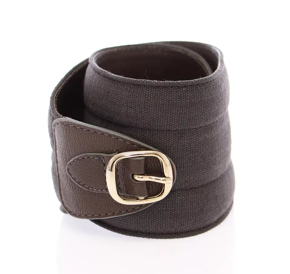Women’s Dolce &amp; Gabbana Brown D&amp;g Leather Linnen Logo Belt