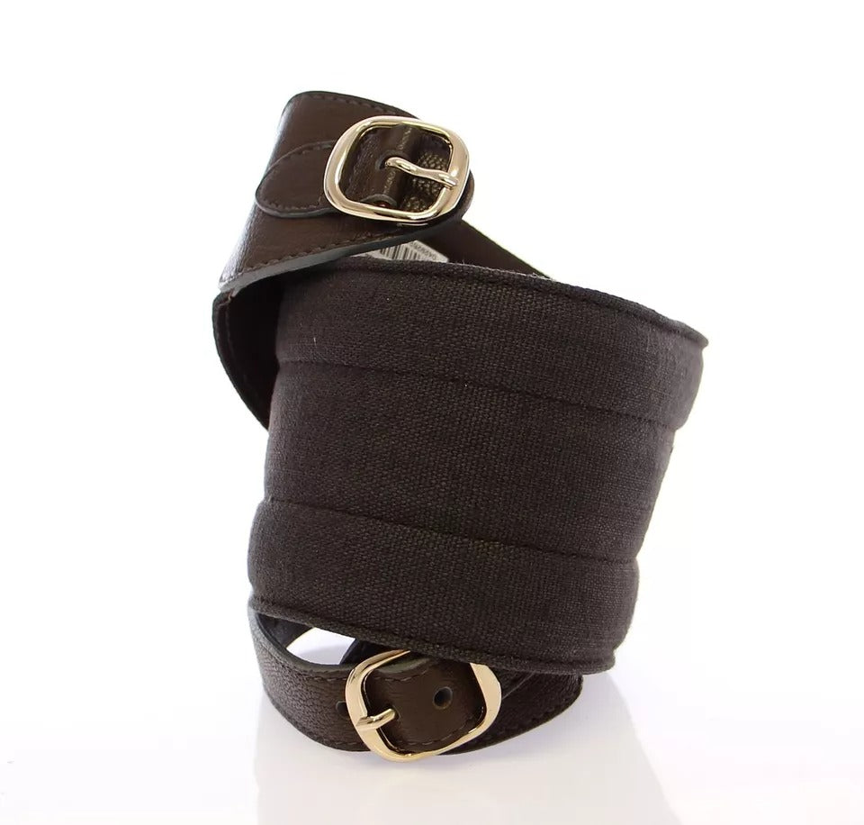 Women’s Dolce &amp; Gabbana Brown D&amp;g Leather Linnen Logo Belt