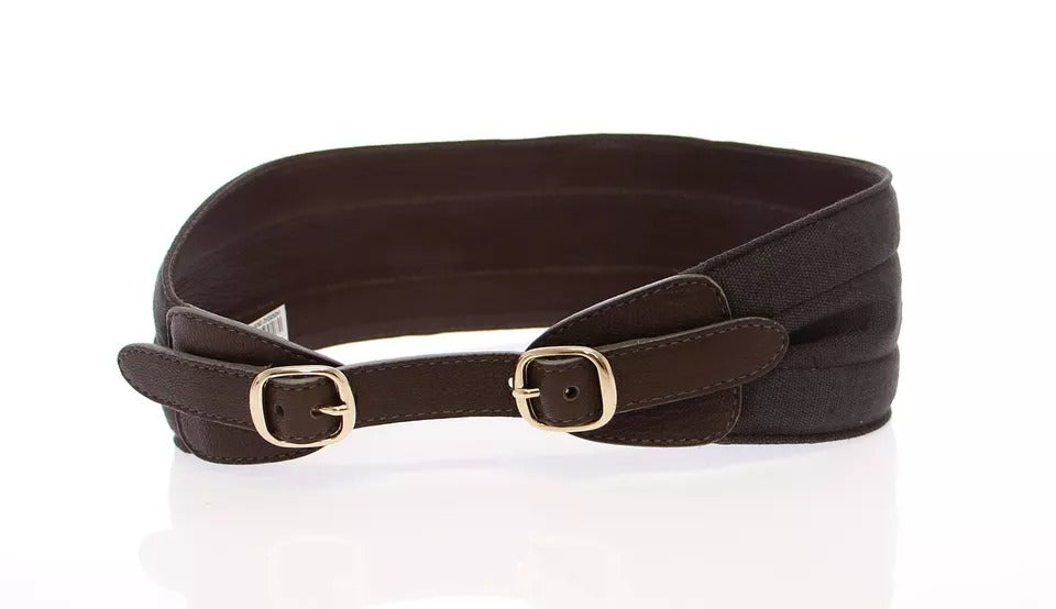 Women’s Dolce &amp; Gabbana Brown D&amp;g Leather Linnen Logo Belt
