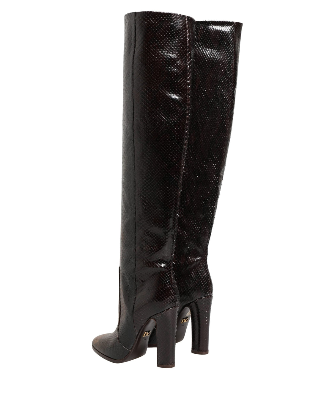 Women’s Dolce &amp; Gabbana Brown Exotic Leather Knee High Boots Shoes