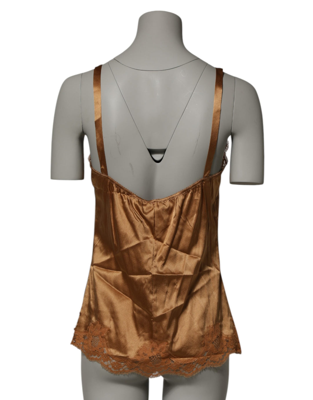 Women’s Dolce &amp; Gabbana Brown Floral Lace Tank Lingerie Sleepwear Underwear