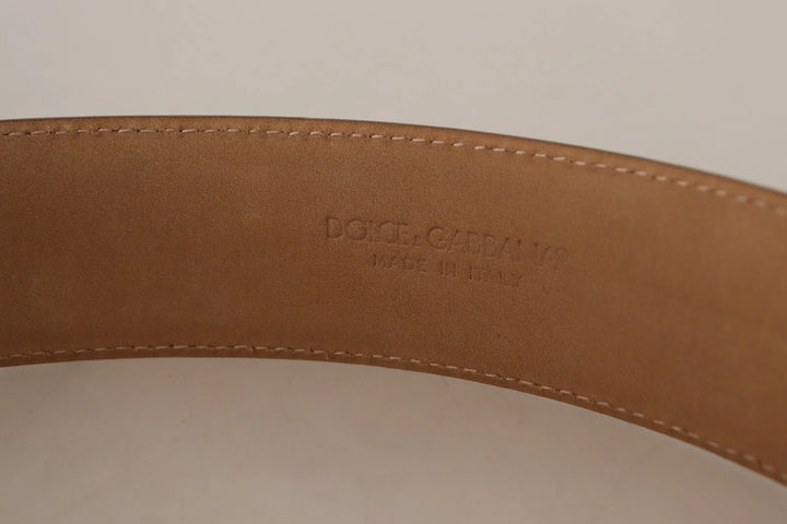 Women’s Dolce &amp; Gabbana Brown Leather Gold Metal Oval Buckle Belt