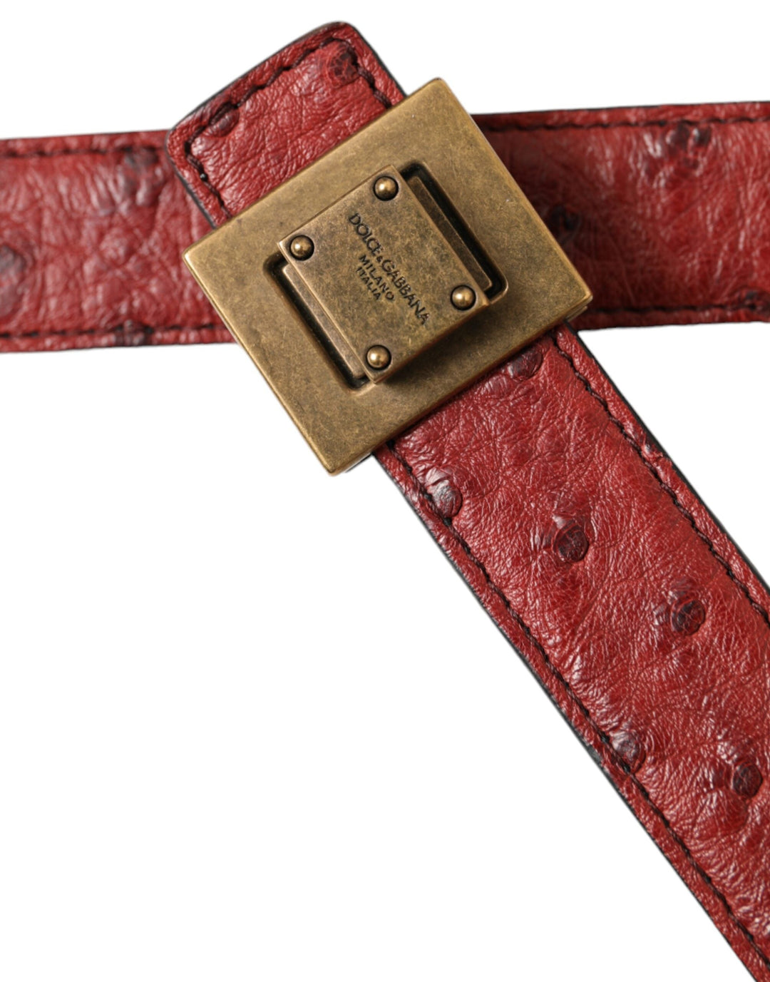 Women’s Dolce &amp; Gabbana Brown Leather Square Metal Buckle Belt
