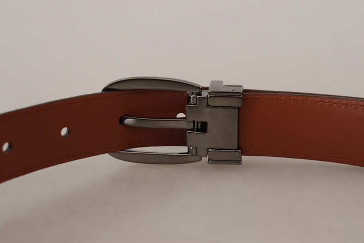 Women’s Dolce &amp; Gabbana Brown Leopard Embossed Leather Buckle Belt