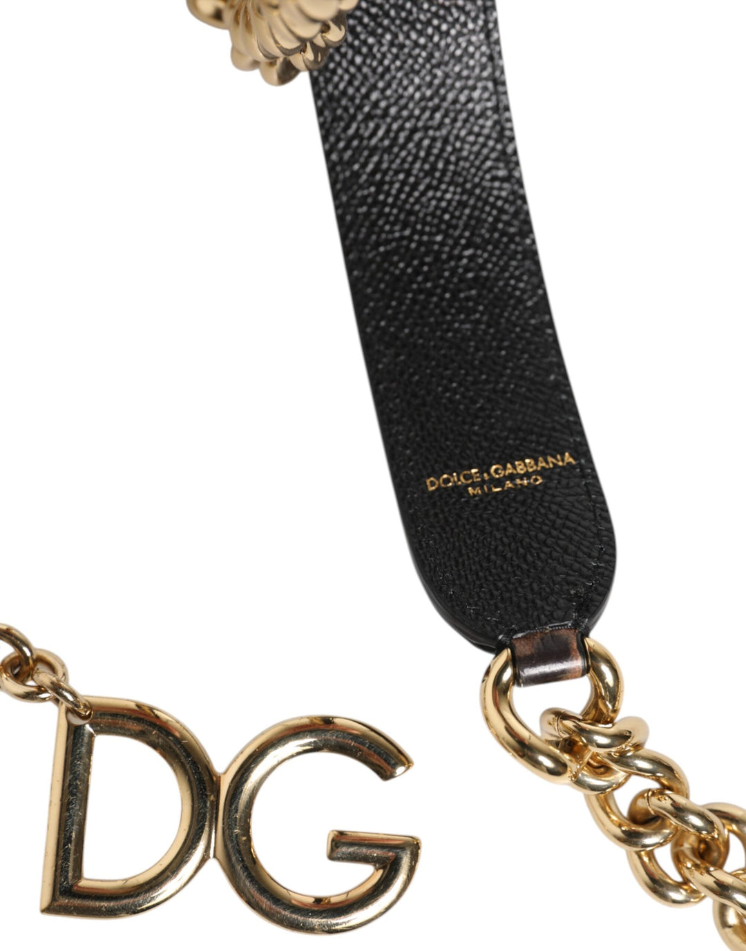 Women’s Dolce &amp; Gabbana Brown Leopard Gold Brass Chain Accessory Shoulder Strap