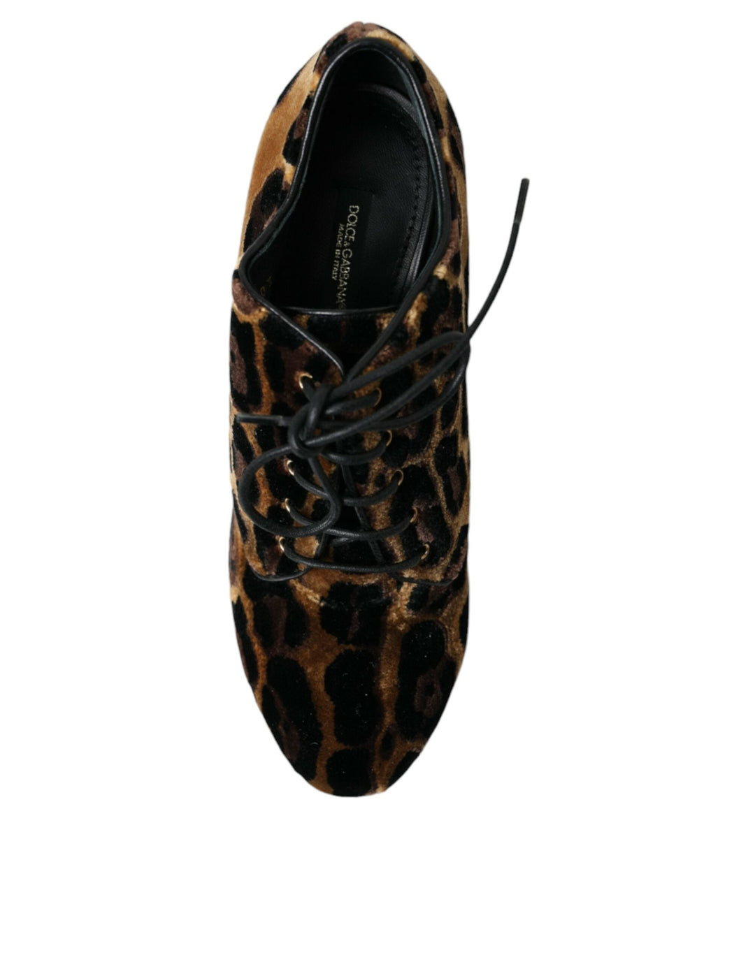 Women’s Dolce &amp; Gabbana Brown Leopard Hair Lace Up Booties Shoes