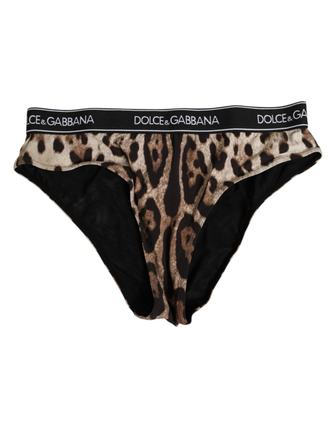Women’s Dolce &amp; Gabbana Brown Leopard Nylon High Waist Panty Underwear