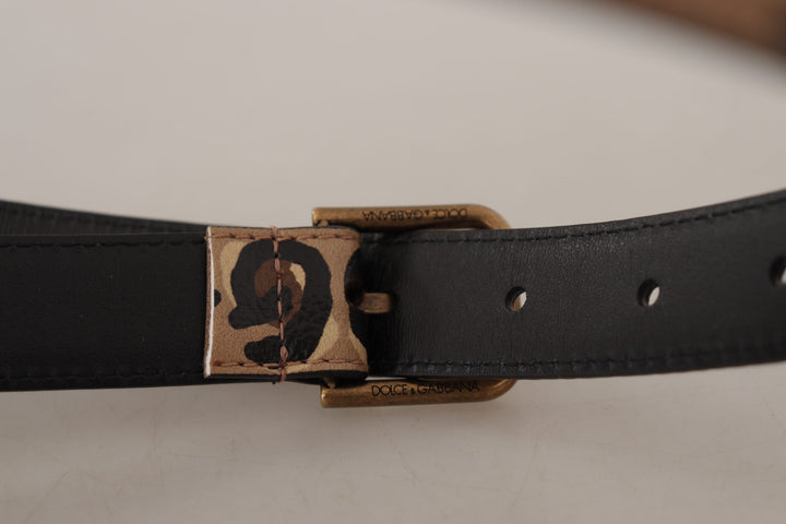 Women’s Dolce &amp; Gabbana Brown Leopard Print Vintage Metal Waist Buckle Belt