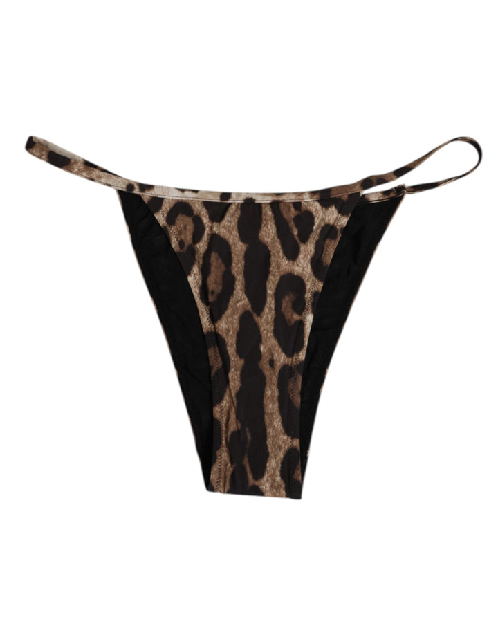 Women’s Dolce &amp; Gabbana Brown Leopard Triangle Tanga Panty Underwear