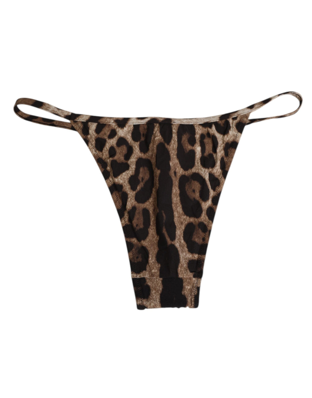 Women’s Dolce &amp; Gabbana Brown Leopard Triangle Tanga Panty Underwear