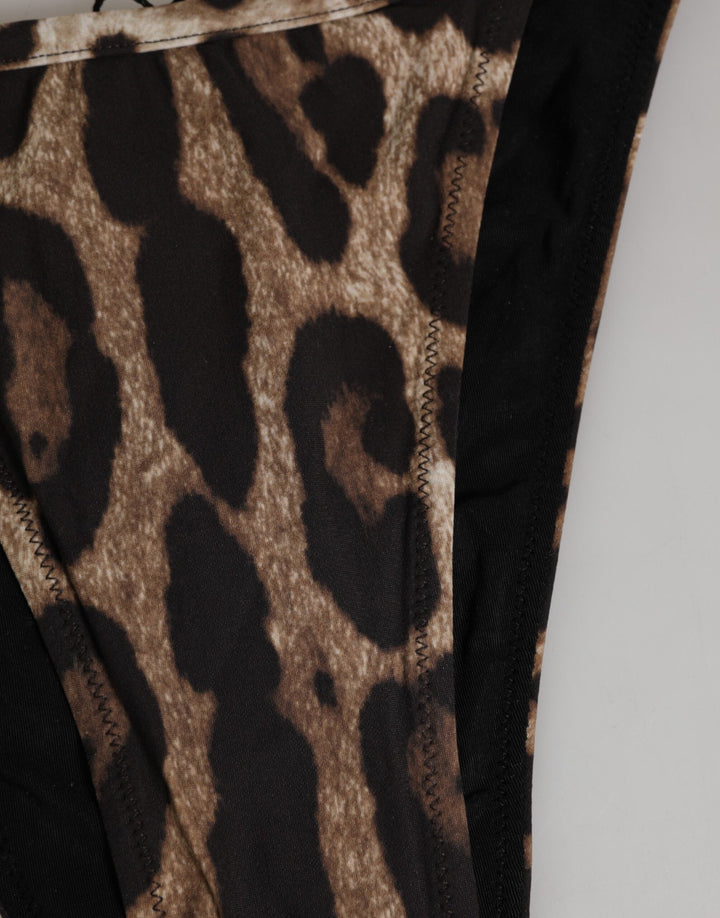 Women’s Dolce &amp; Gabbana Brown Leopard Triangle Tanga Panty Underwear