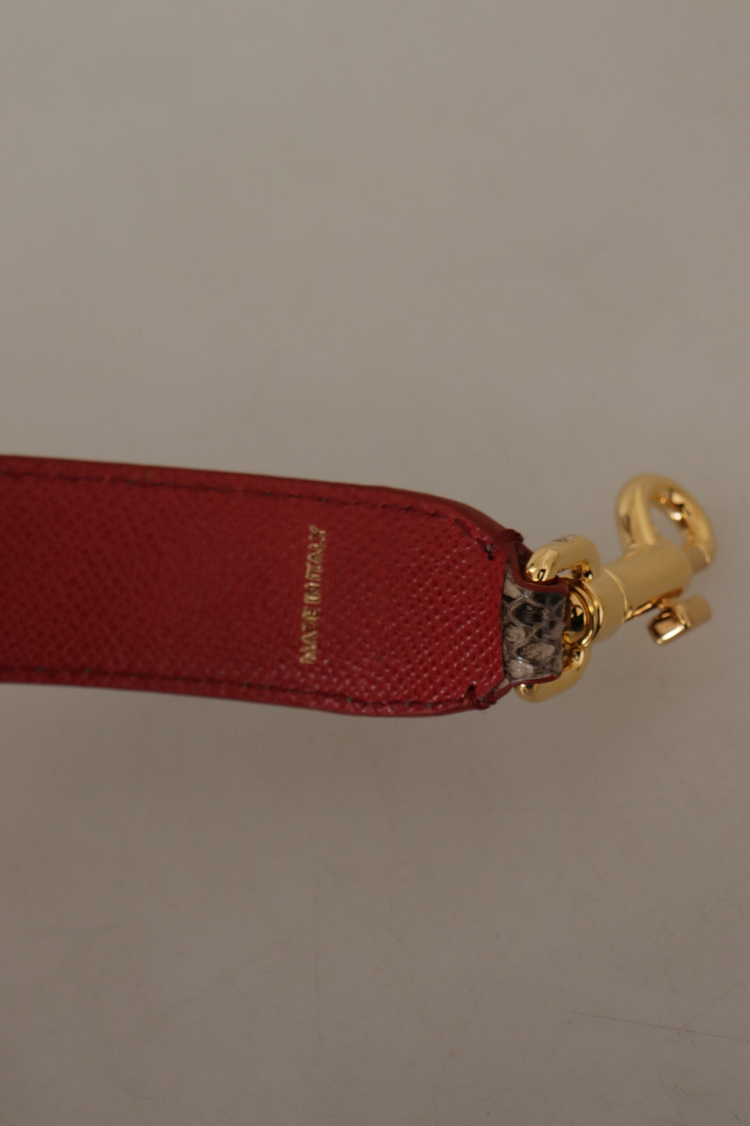 Women’s Dolce &amp; Gabbana Brown Python Leather Studded Shoulder Strap