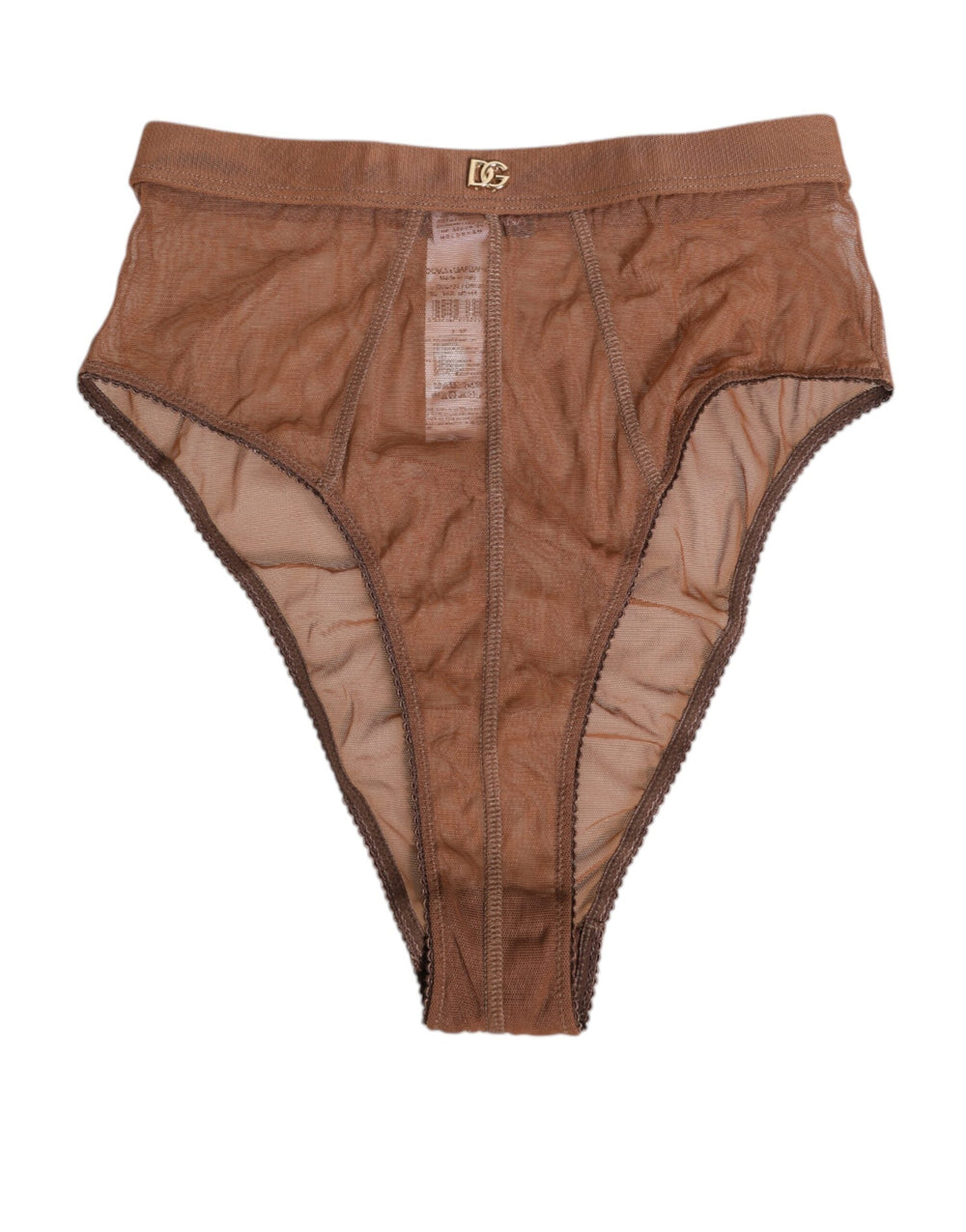 Women’s Dolce & Gabbana Brown Sheer Mesh High Waist Briefs Underwear