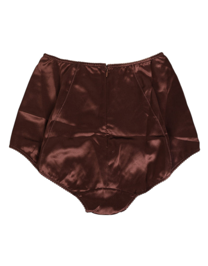 Women’s Dolce &amp; Gabbana Brown Silk Stretch High Waist Girdle Underwear