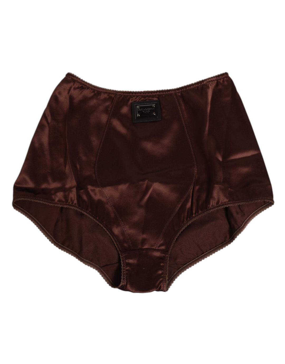 Women’s Dolce &amp; Gabbana Brown Silk Stretch High Waist Girdle Underwear