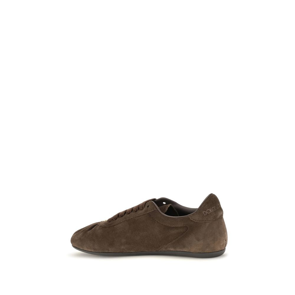 Women’s Dolce &amp; Gabbana Brown Suede Leather Low Top Sneakers