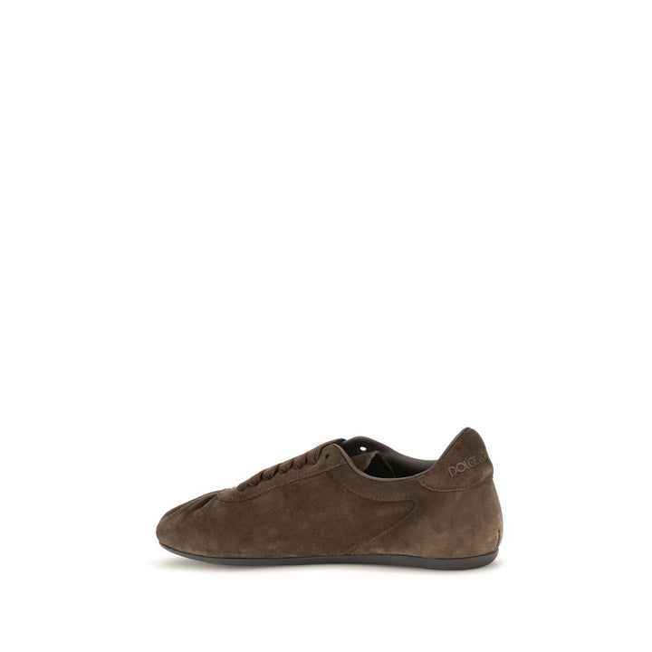 Dolce &amp; Gabbana Brown Suede Leather Low Top Sneakers