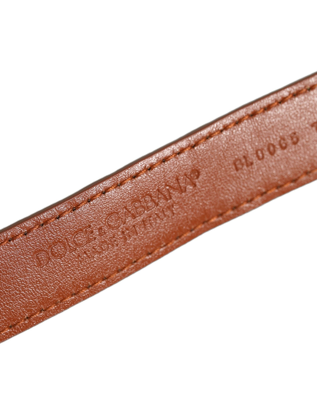 Women’s Dolce &amp; Gabbana Brown Textured Leather Gold Buckle Belt Strap Bracelet