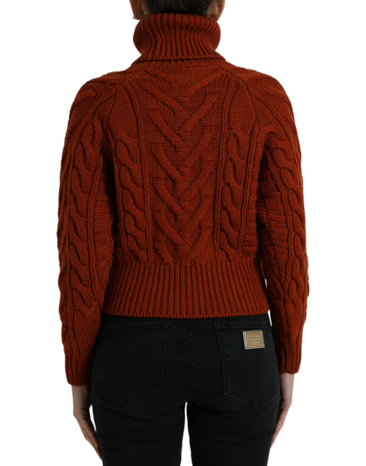 Women’s Dolce &amp; Gabbana Brown Wool Knit Turtleneck Pullover Sweater