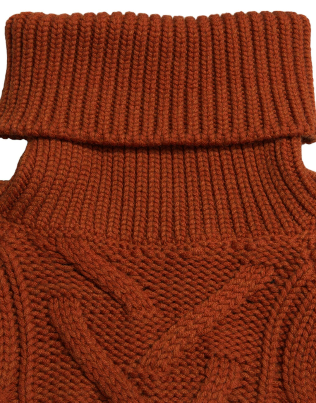 Women’s Dolce &amp; Gabbana Brown Wool Knit Turtleneck Pullover Sweater
