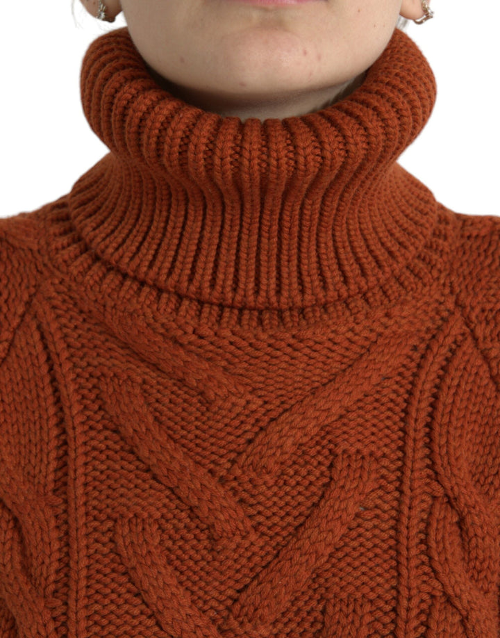 Women’s Dolce &amp; Gabbana Brown Wool Knit Turtleneck Pullover Sweater