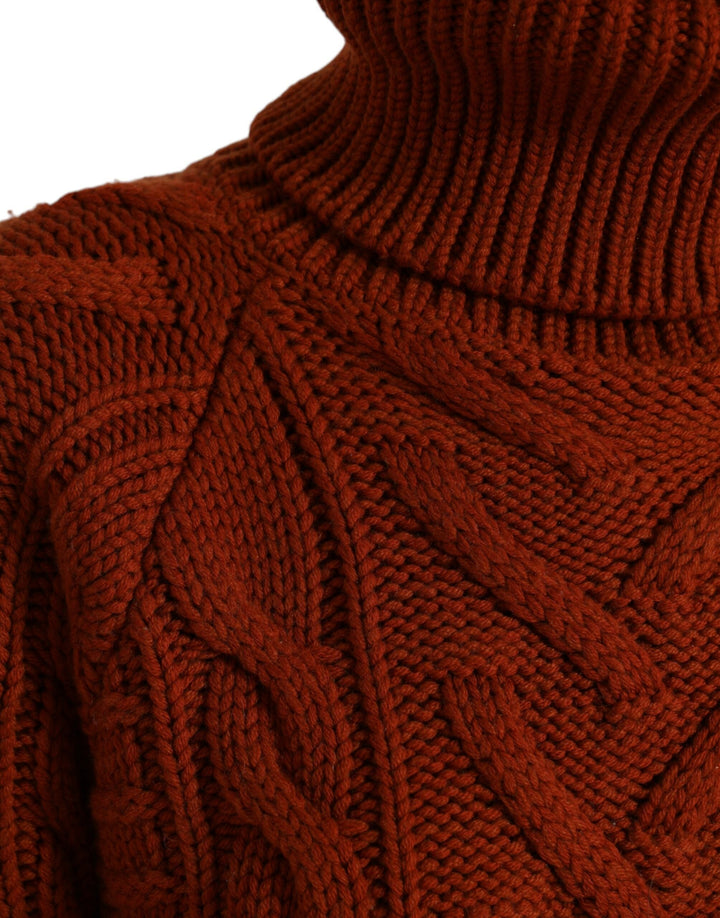 Women’s Dolce &amp; Gabbana Brown Wool Knit Turtleneck Pullover Sweater