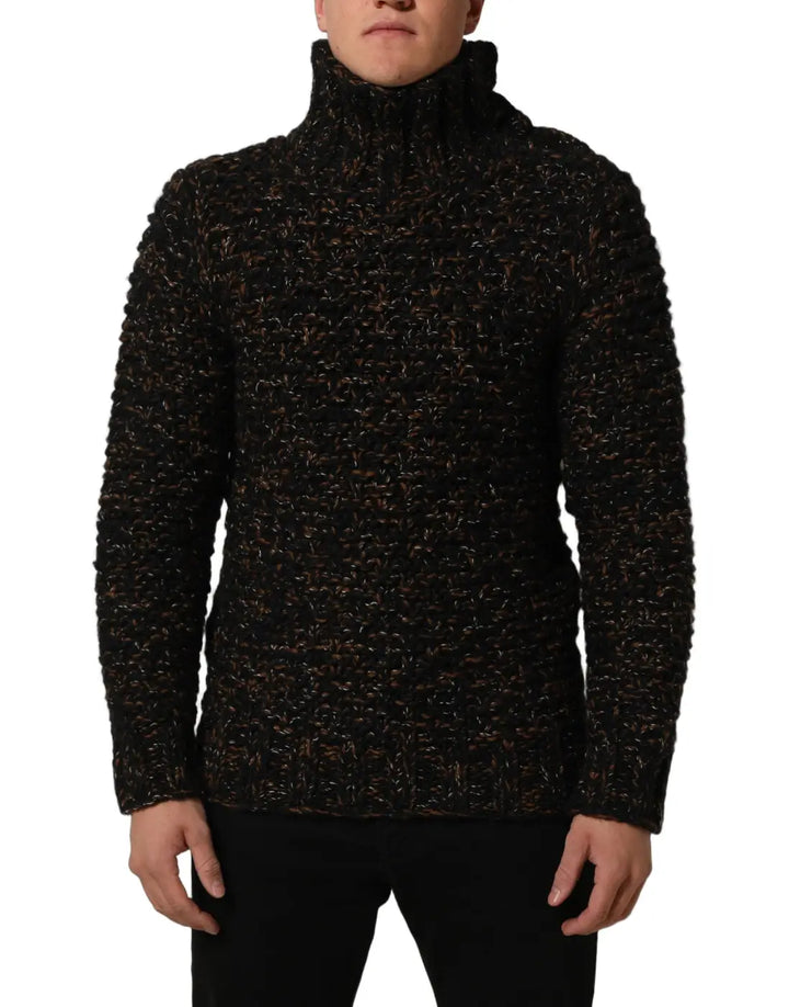 Women’s Dolce &amp; Gabbana Brown Wool Knit Turtleneck Pullover Sweater
